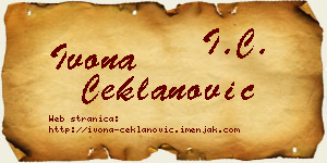 Ivona Čeklanović vizit kartica
